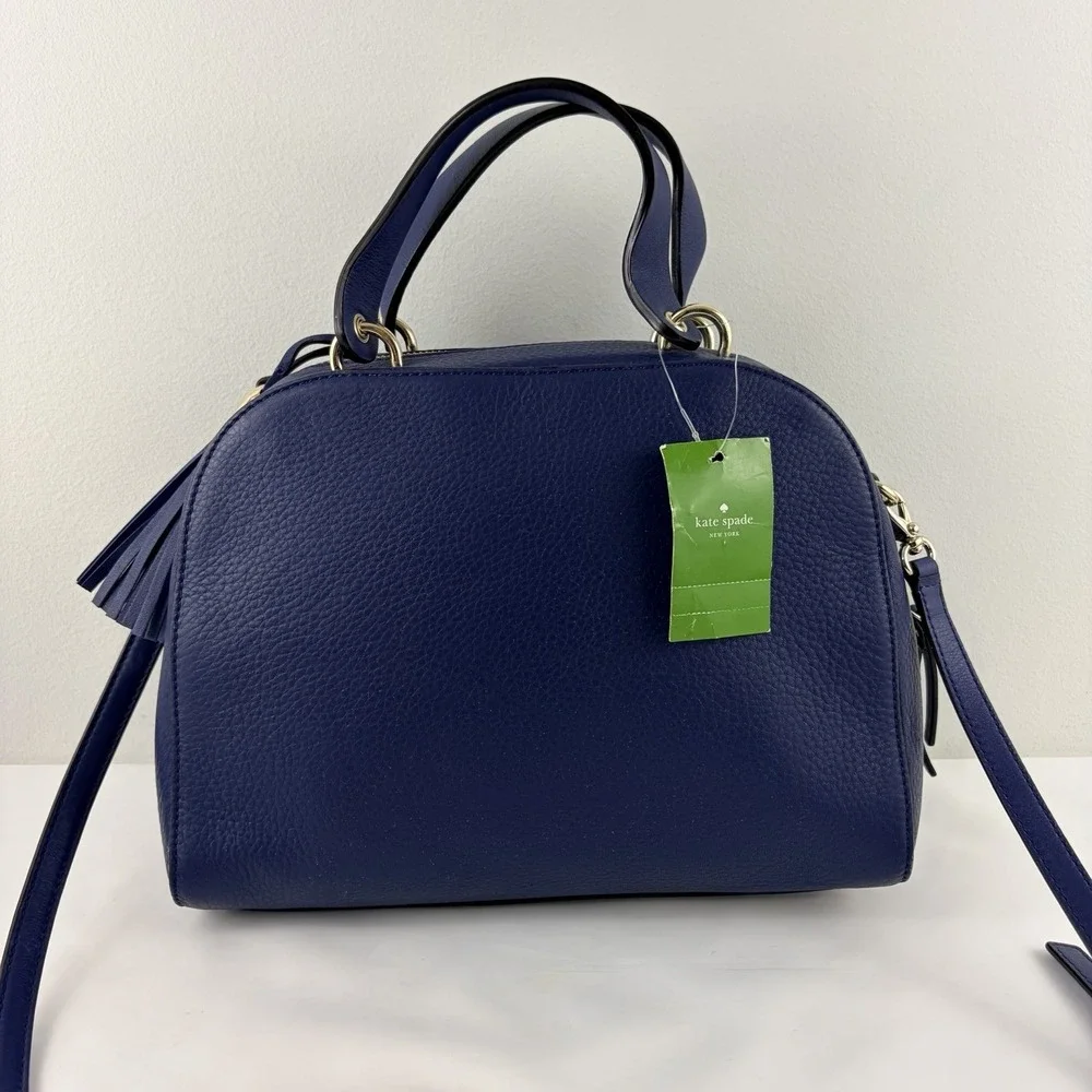 Kate Spade Atwood Place Bayley Satchel Oceanic Blue Leather Crossbody NWT